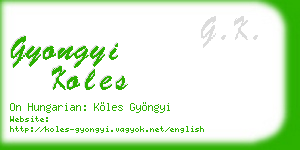 gyongyi koles business card