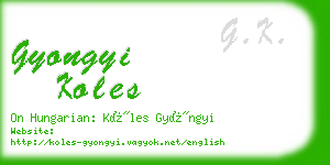 gyongyi koles business card